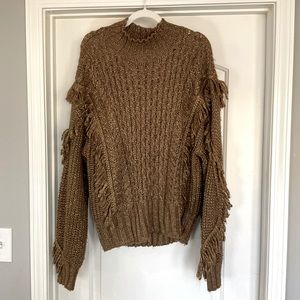 EXPRESS Metallic Knit Sweater in Bronze Size XL